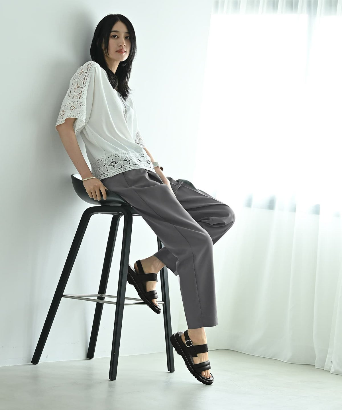 着用イメージ 170cm グレー