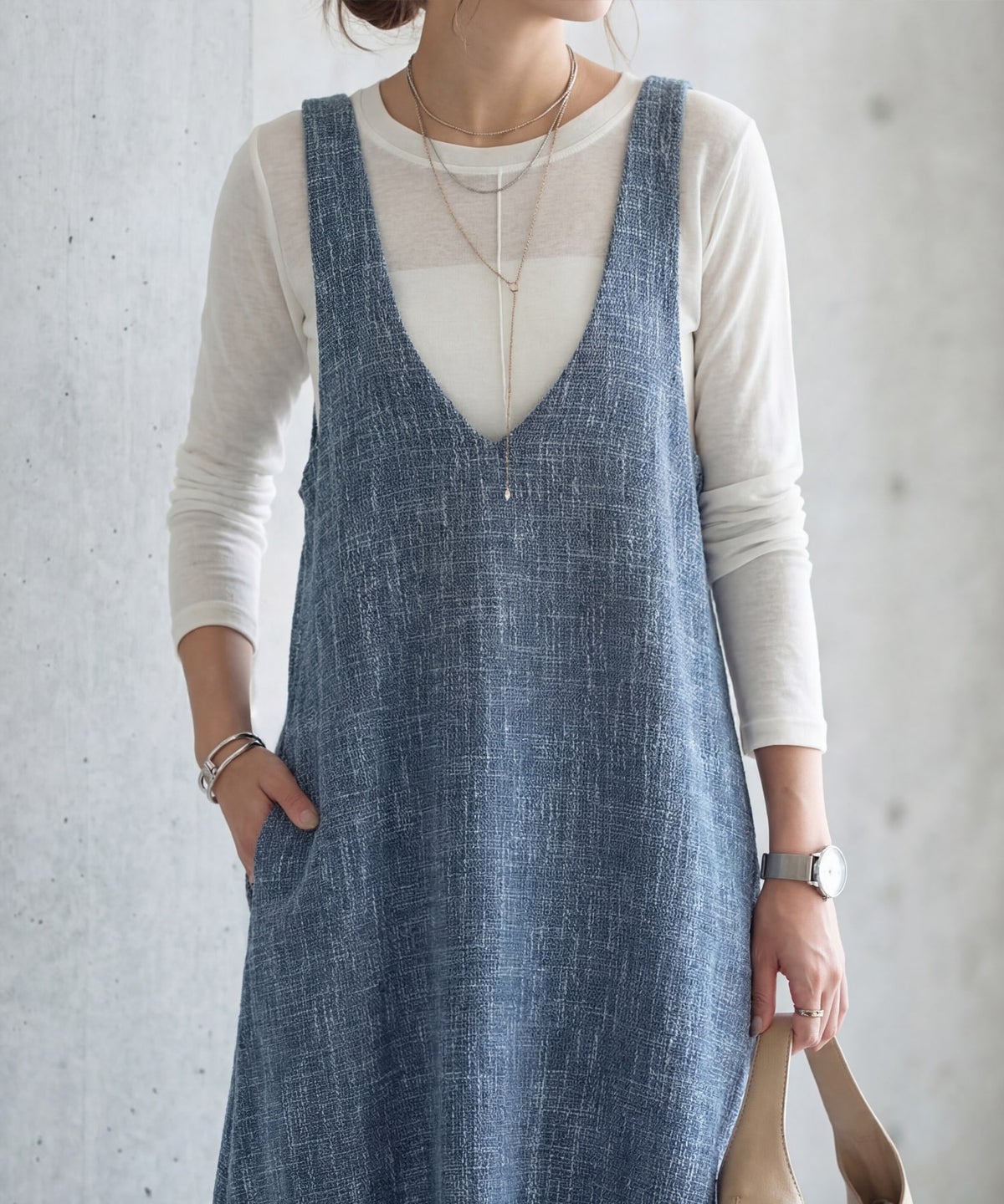 着用イメージ 163cm ブルーミックス 02サイズ