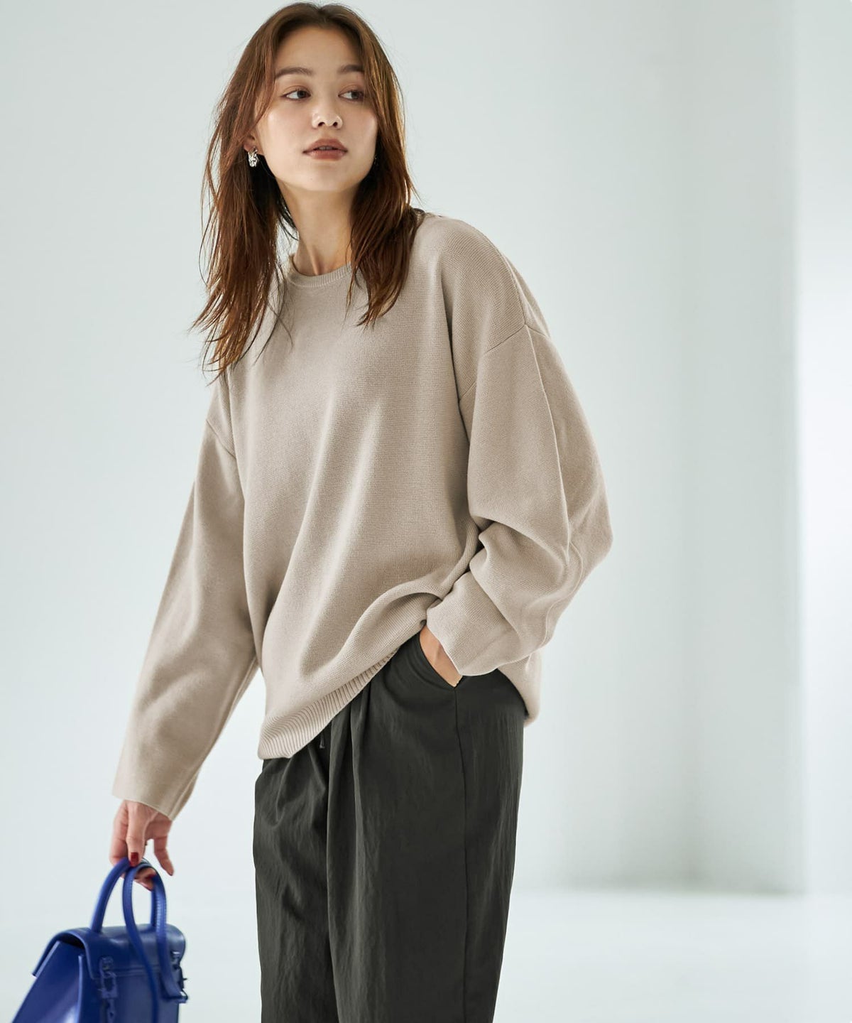 着用イメージ 167cm ライトグレージュ