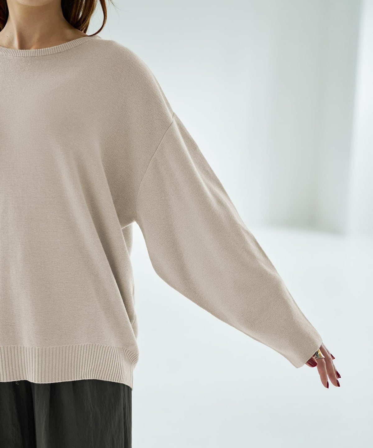 着用イメージ 167cm ライトグレージュ