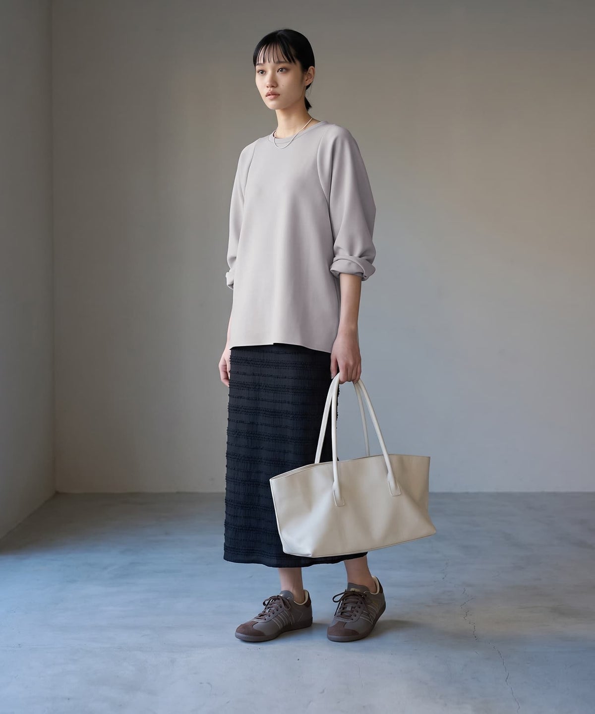 着用イメージ 170cm グレージュ
