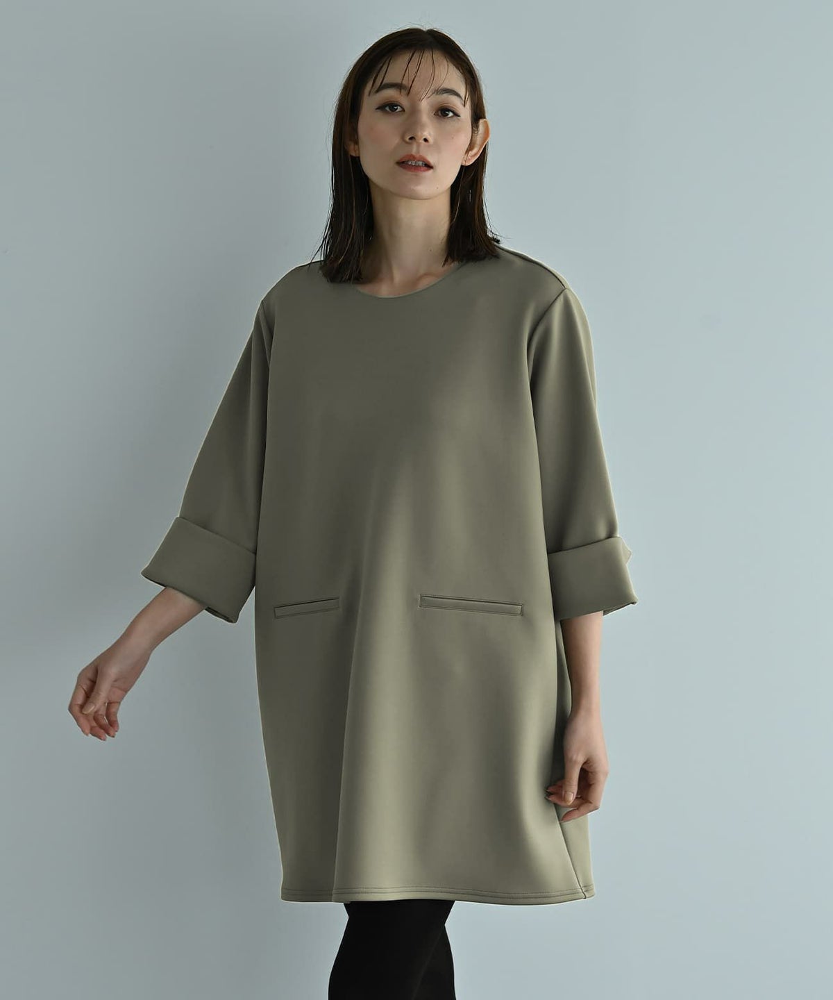 着用イメージ 170cm カーキ