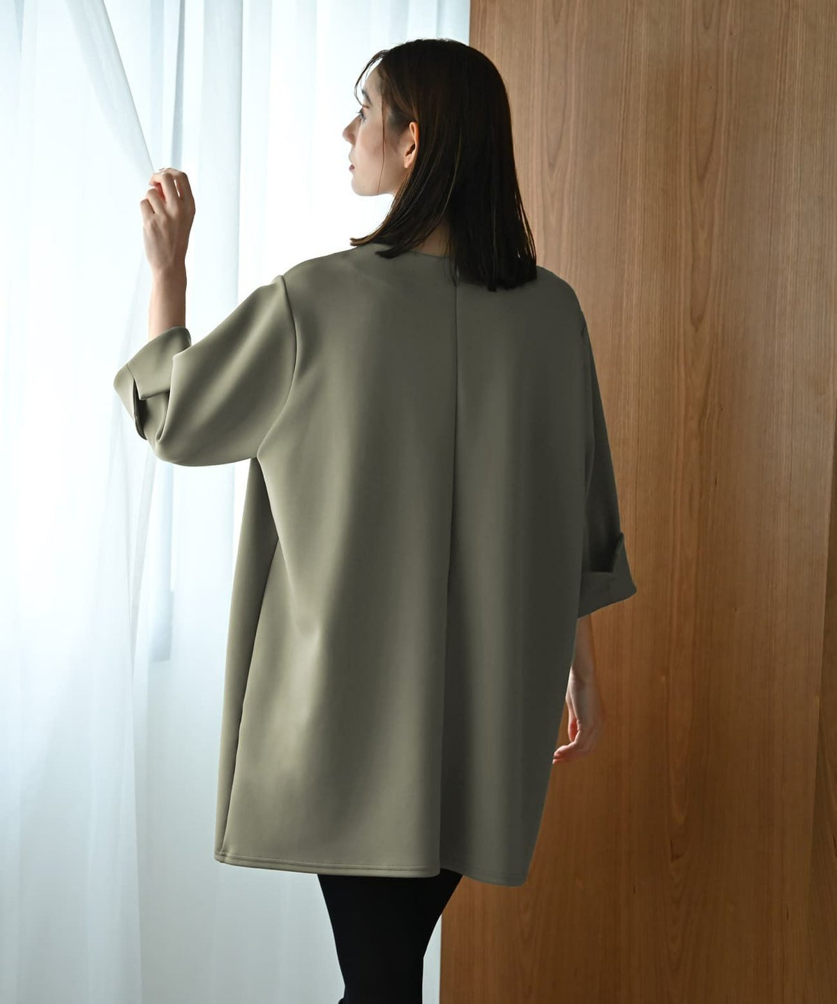 着用イメージ 170cm カーキ