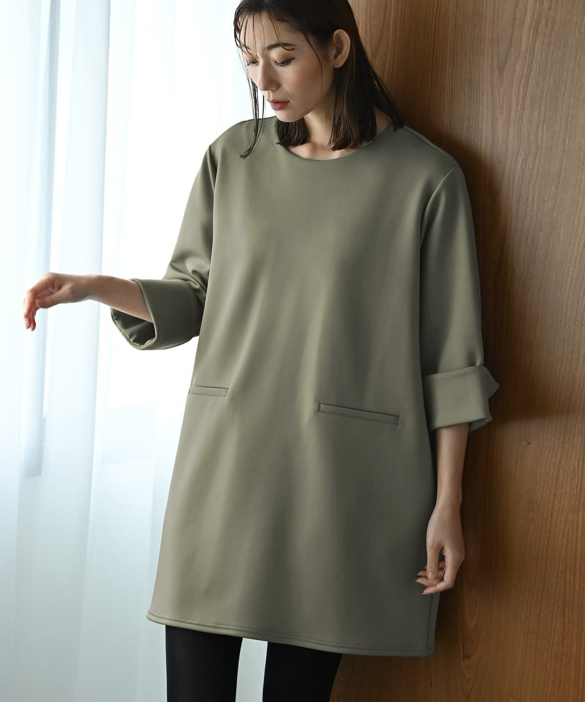 着用イメージ 170cm カーキ