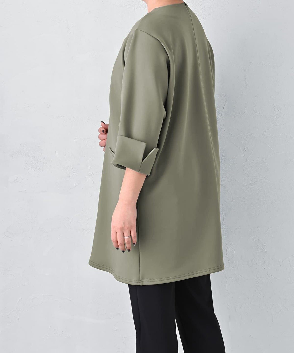 着用イメージ 163cm カーキ