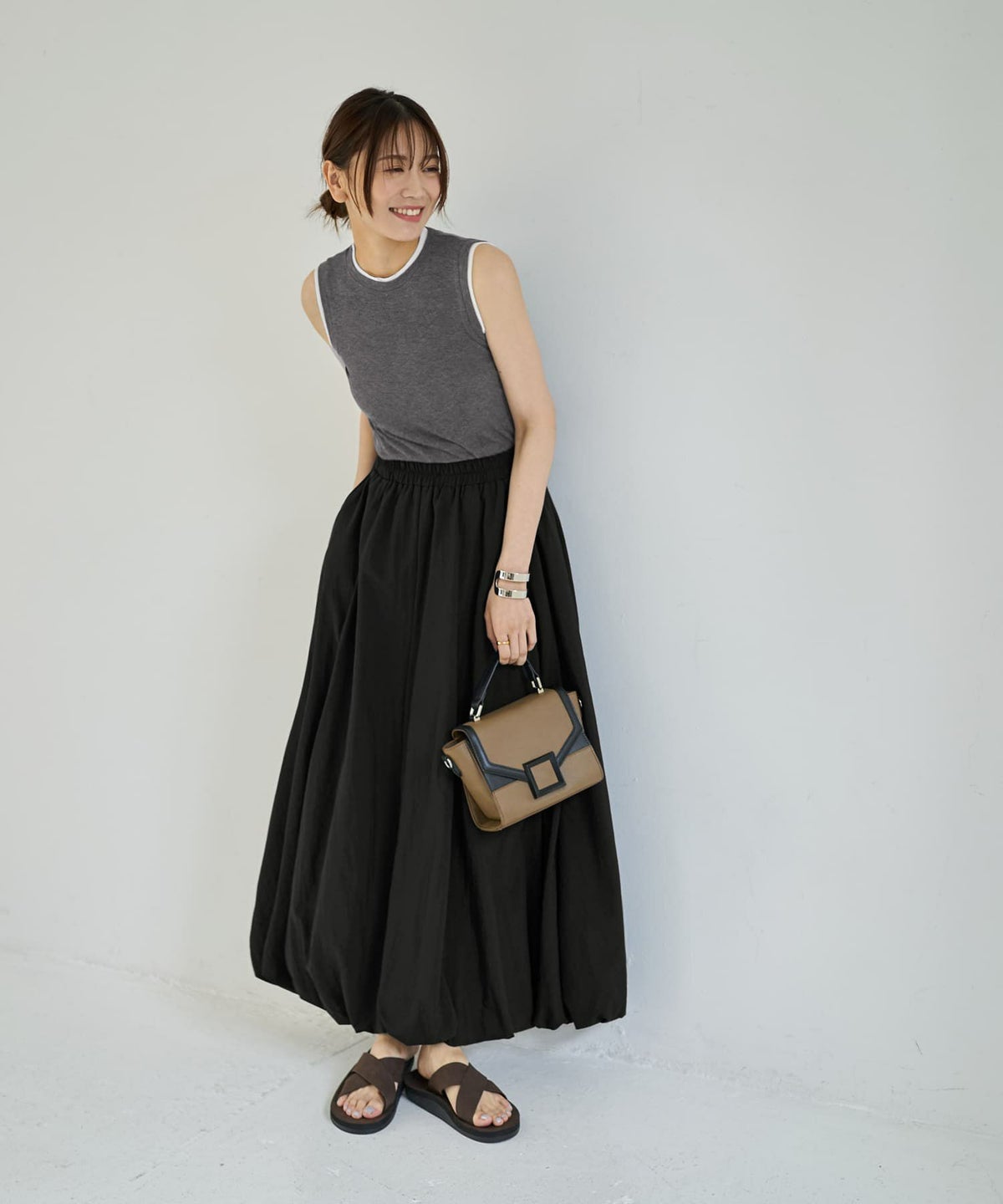 着用イメージ 166cm ブラック