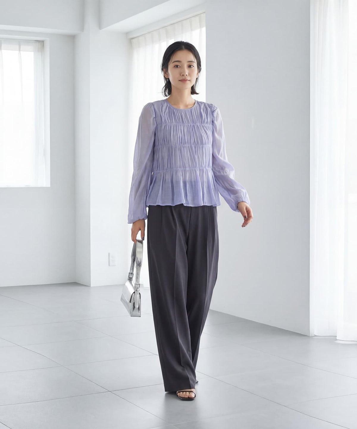 着用イメージ 163cm パープル