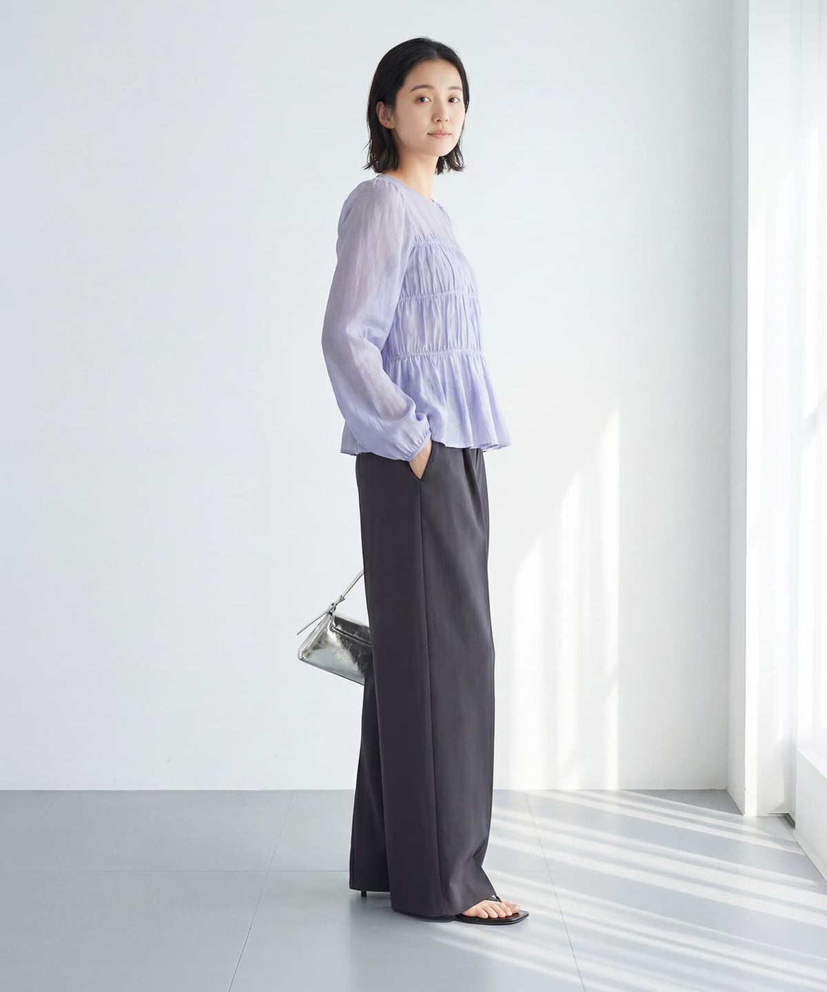 着用イメージ 163cm パープル