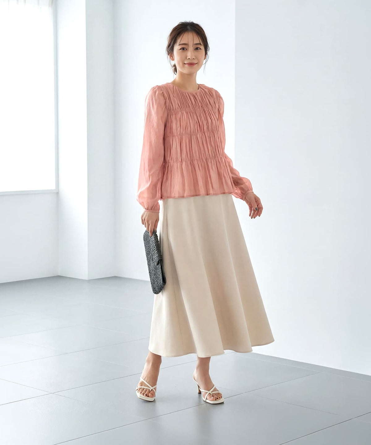 着用イメージ 163cm ピンク