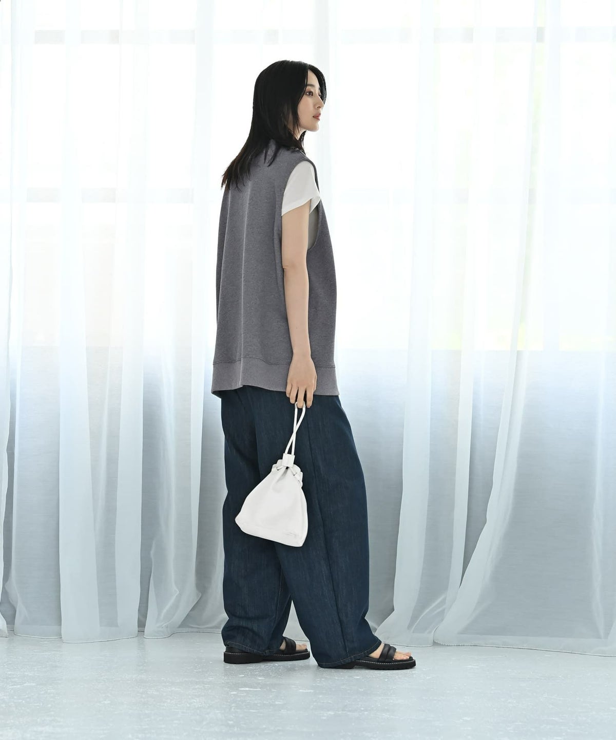 着用イメージ 170cm 杢グレー