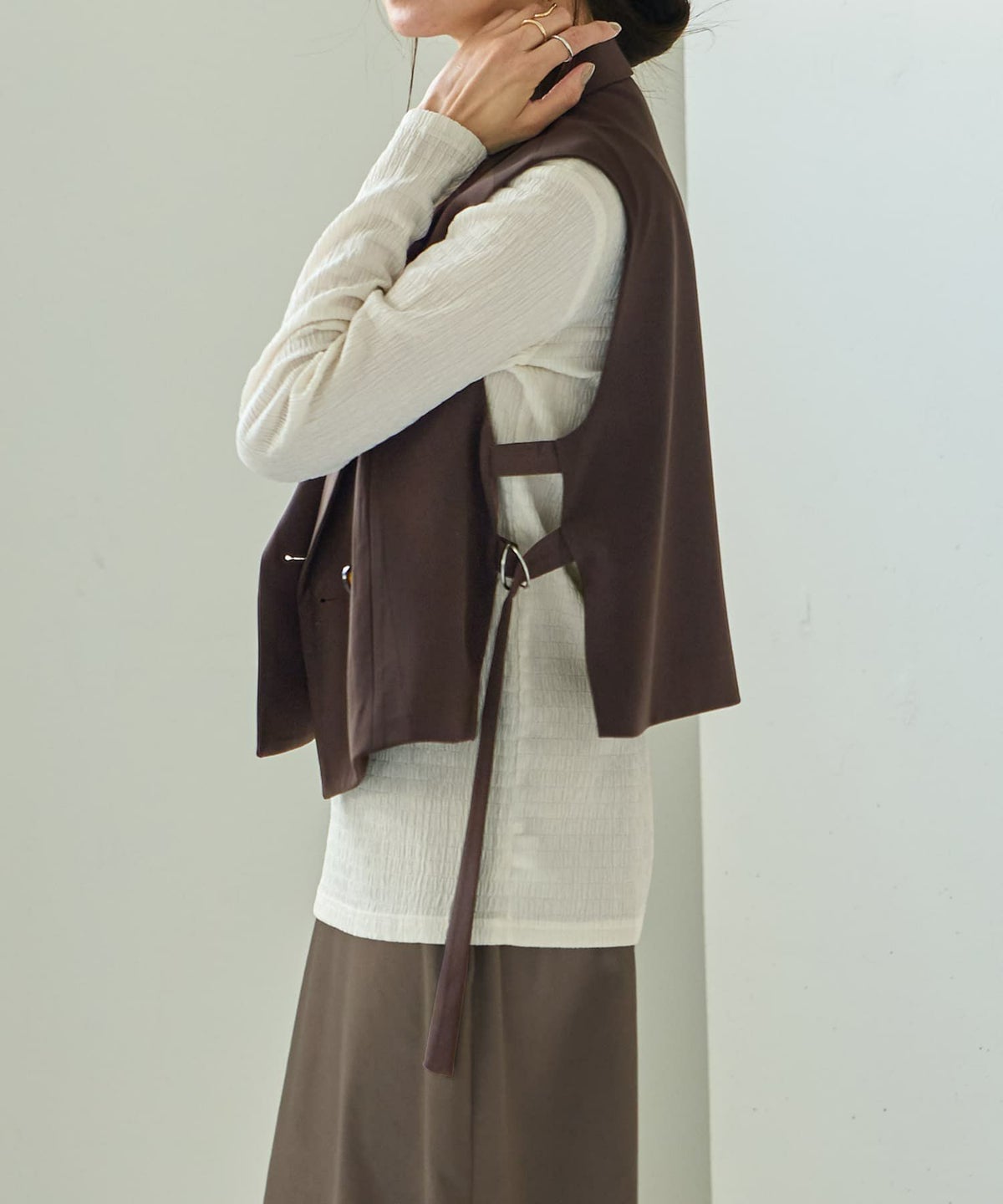 着用イメージ 165cm　コーヒー