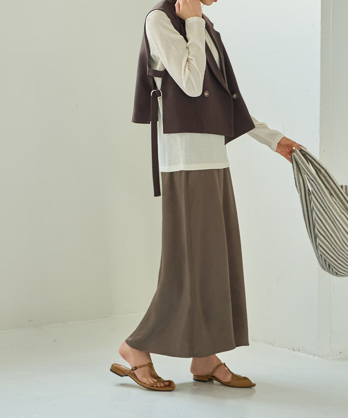 着用イメージ 165cm　コーヒー
