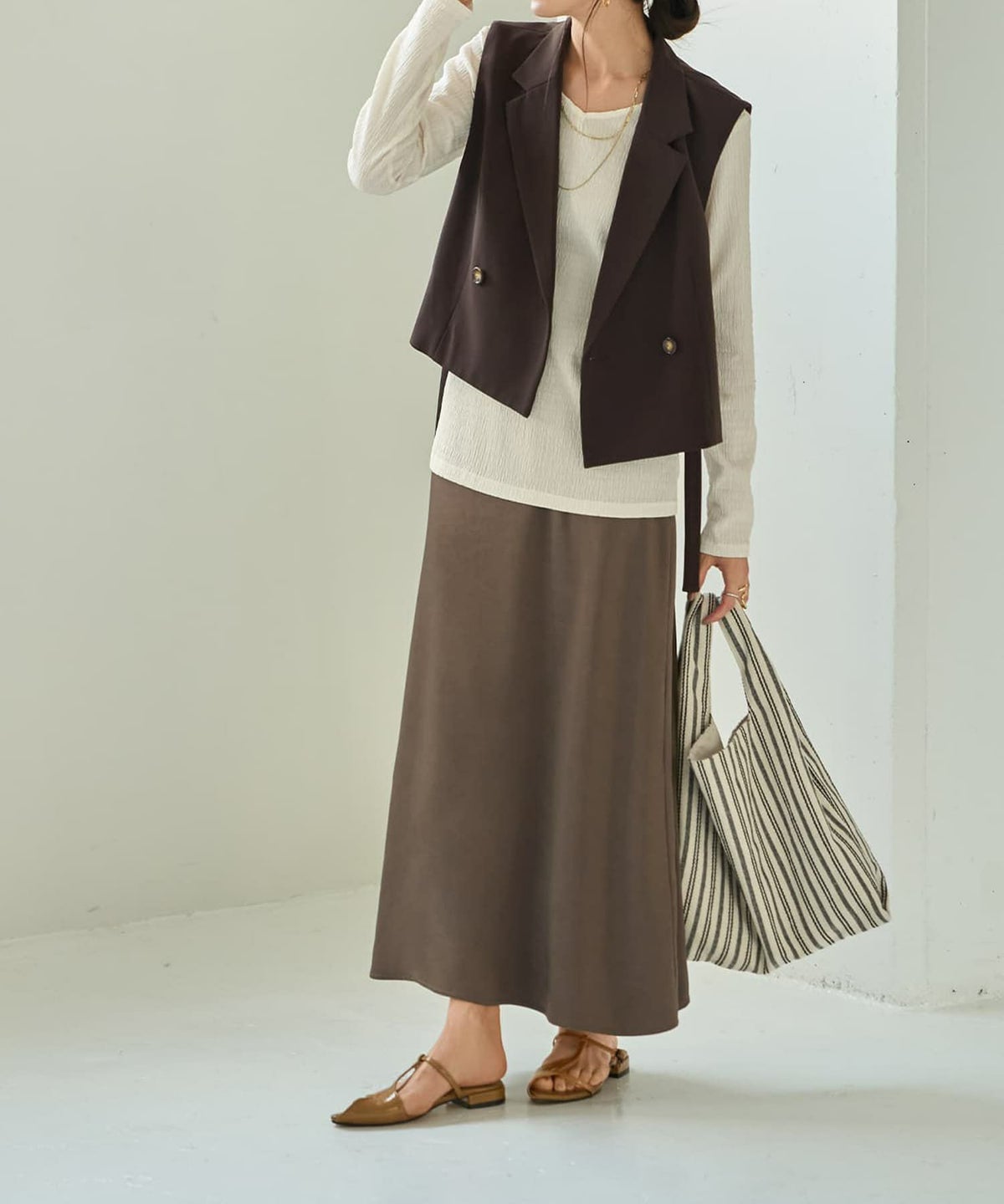 着用イメージ 165cm　コーヒー