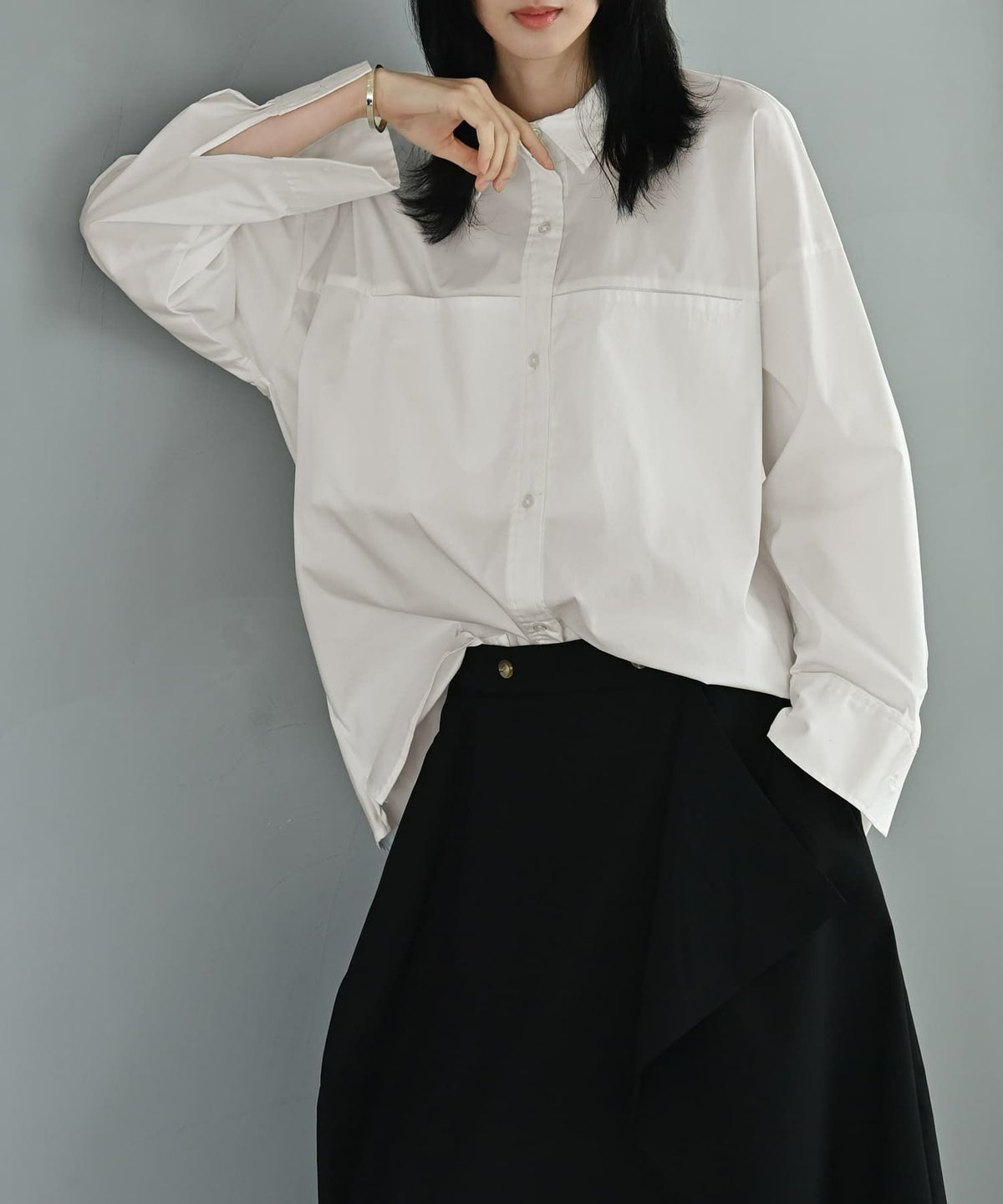 着用イメージ 170cm オフホワイト