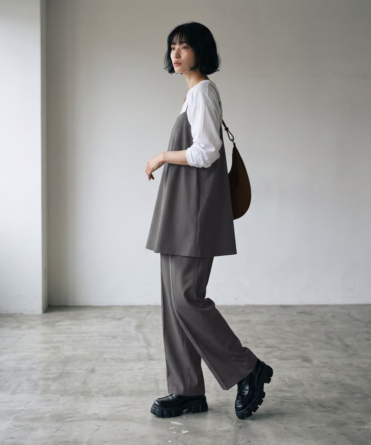 着用イメージ 170cm チャコールグレー