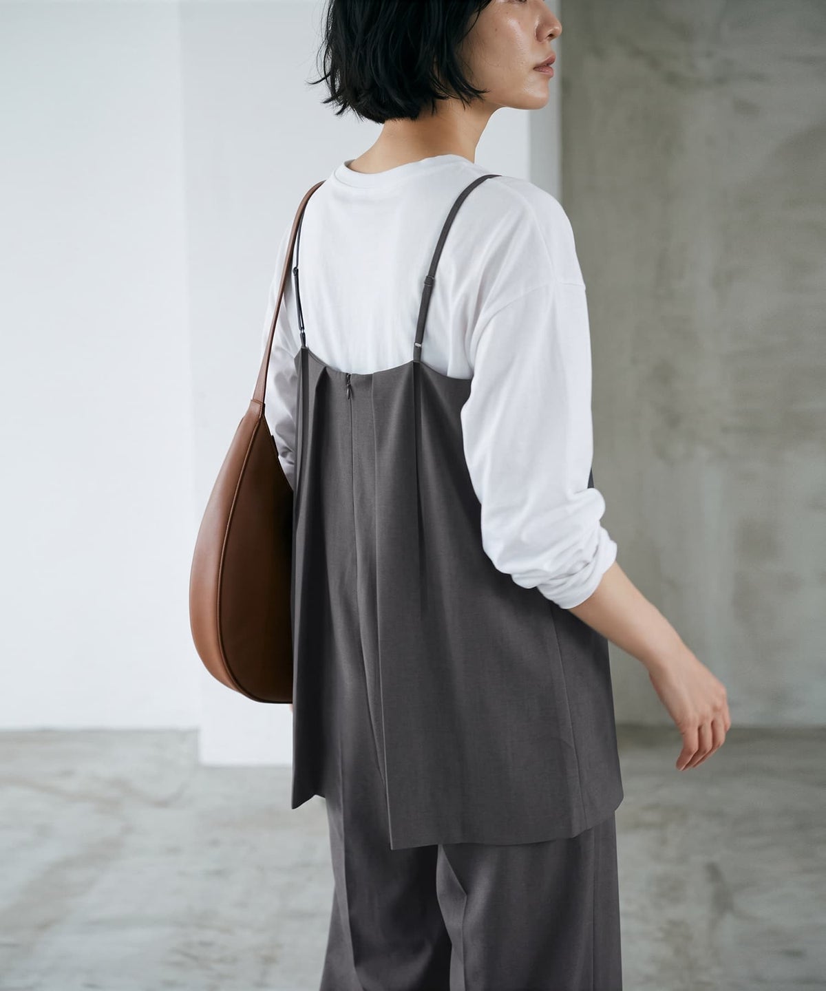 着用イメージ 170cm チャコールグレー