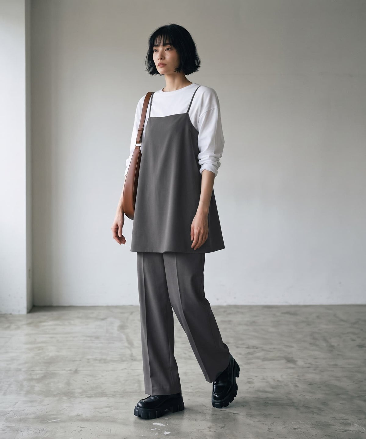 着用イメージ 170cm チャコールグレー