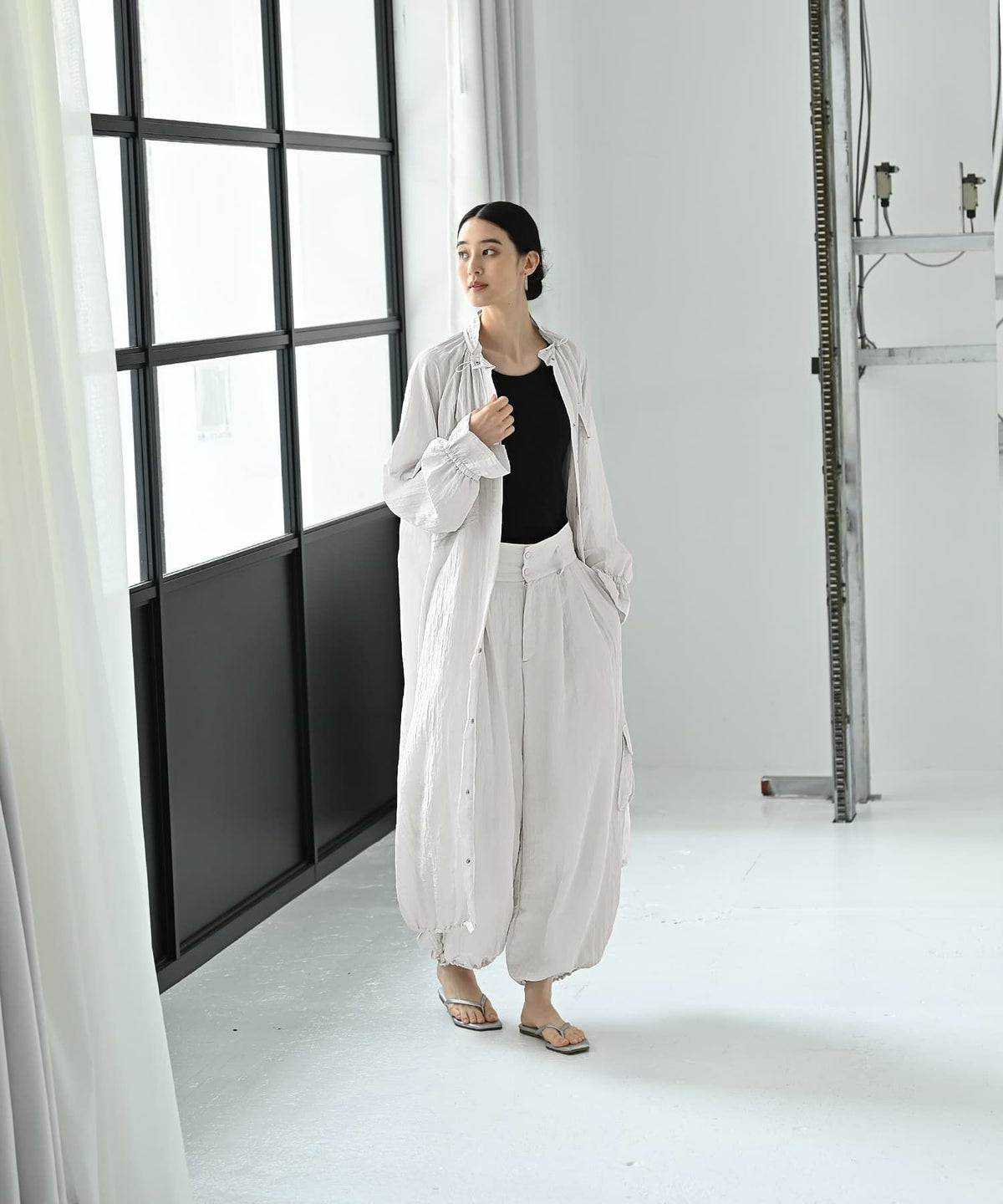 着用イメージ 170cm グレージュ