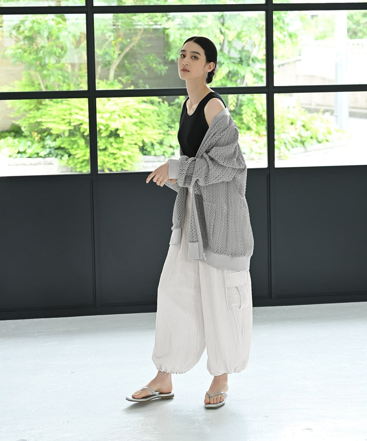 着用イメージ 170cm グレージュ