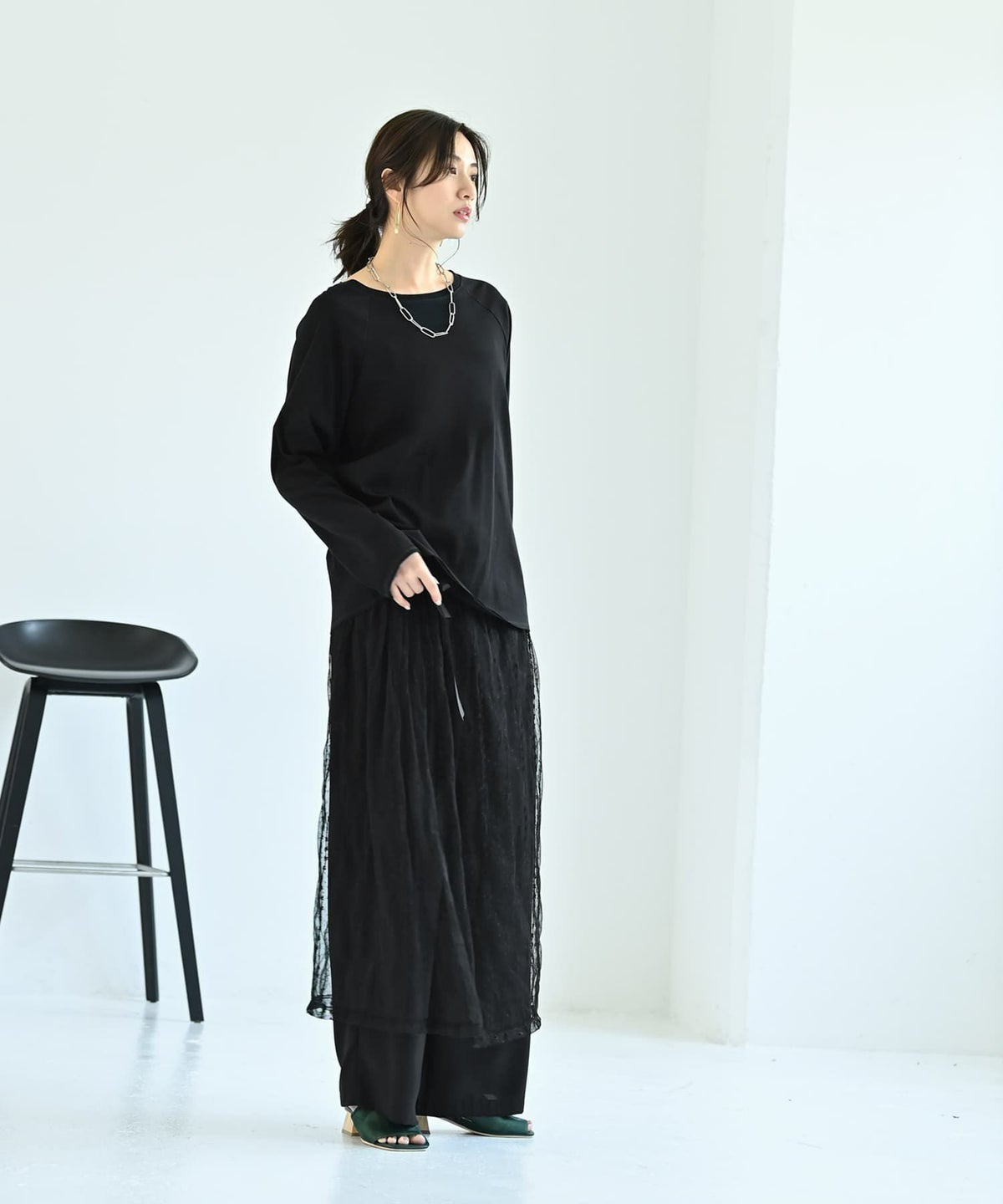 着用イメージ 172cm ブラック