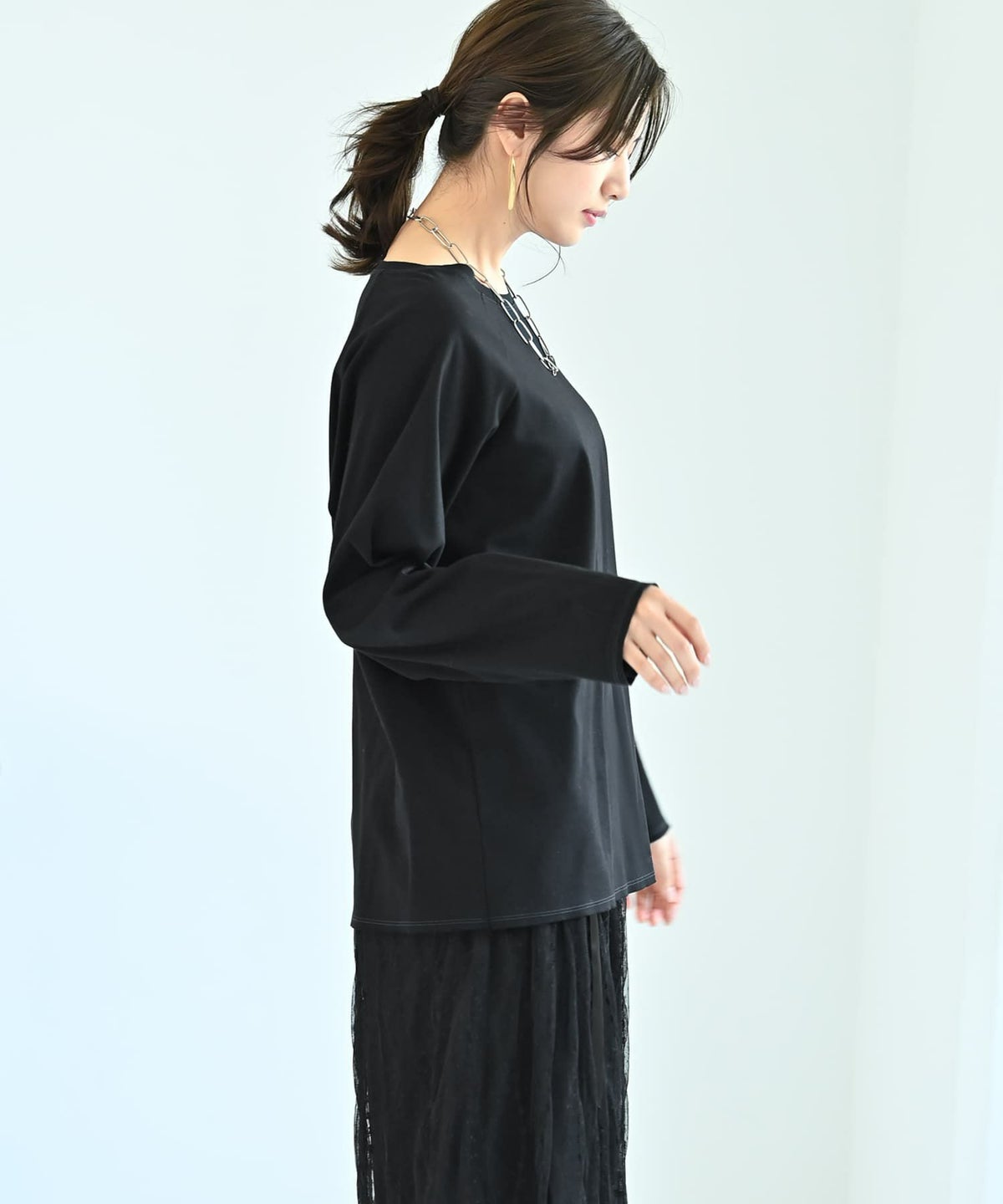 着用イメージ 172cm ブラック