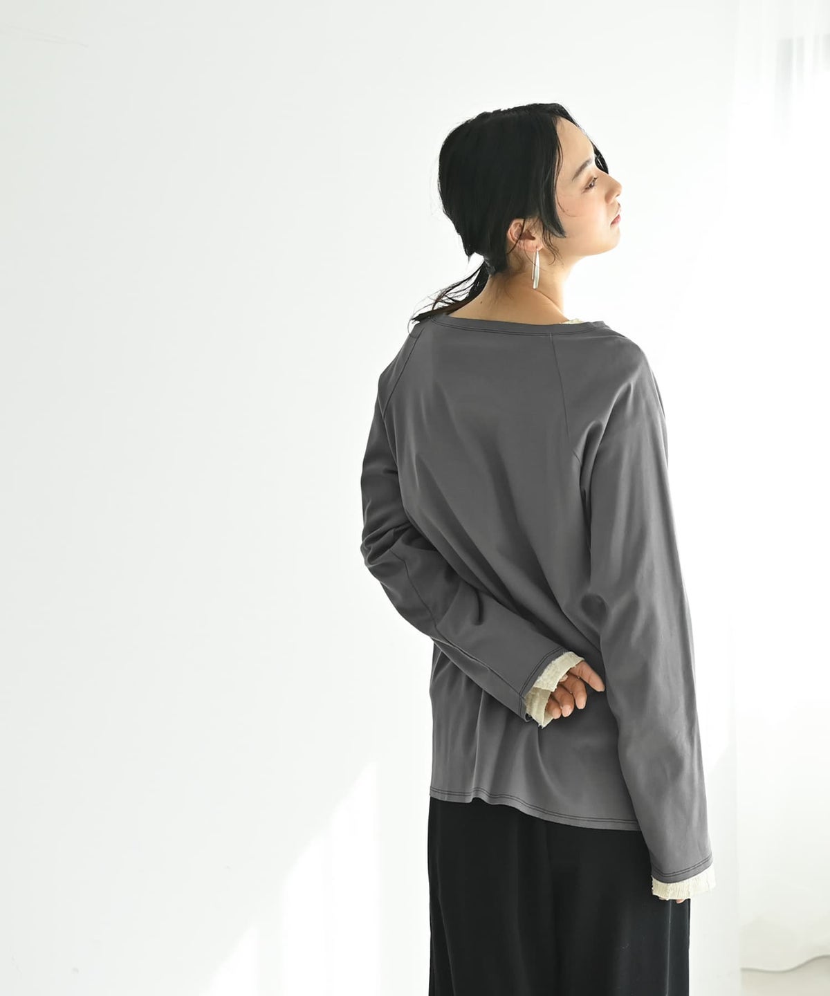 着用イメージ 167cm グレー