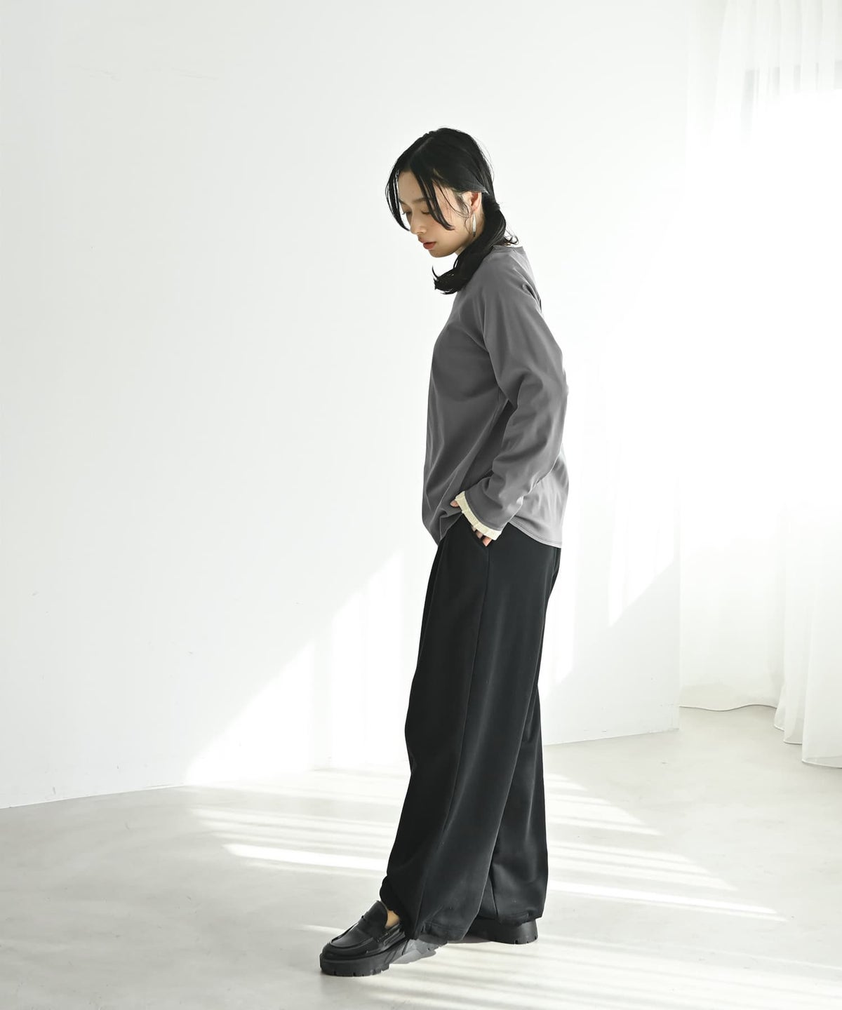 着用イメージ 167cm グレー