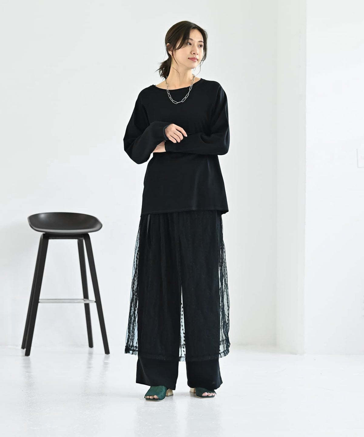 着用イメージ 172cm ブラック