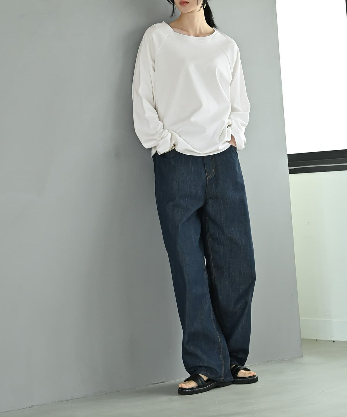 着用イメージ 170cm オフホワイト