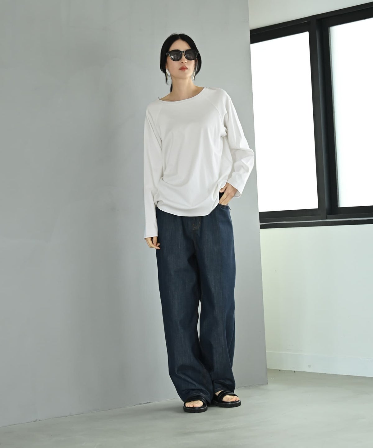 着用イメージ 170cm オフホワイト