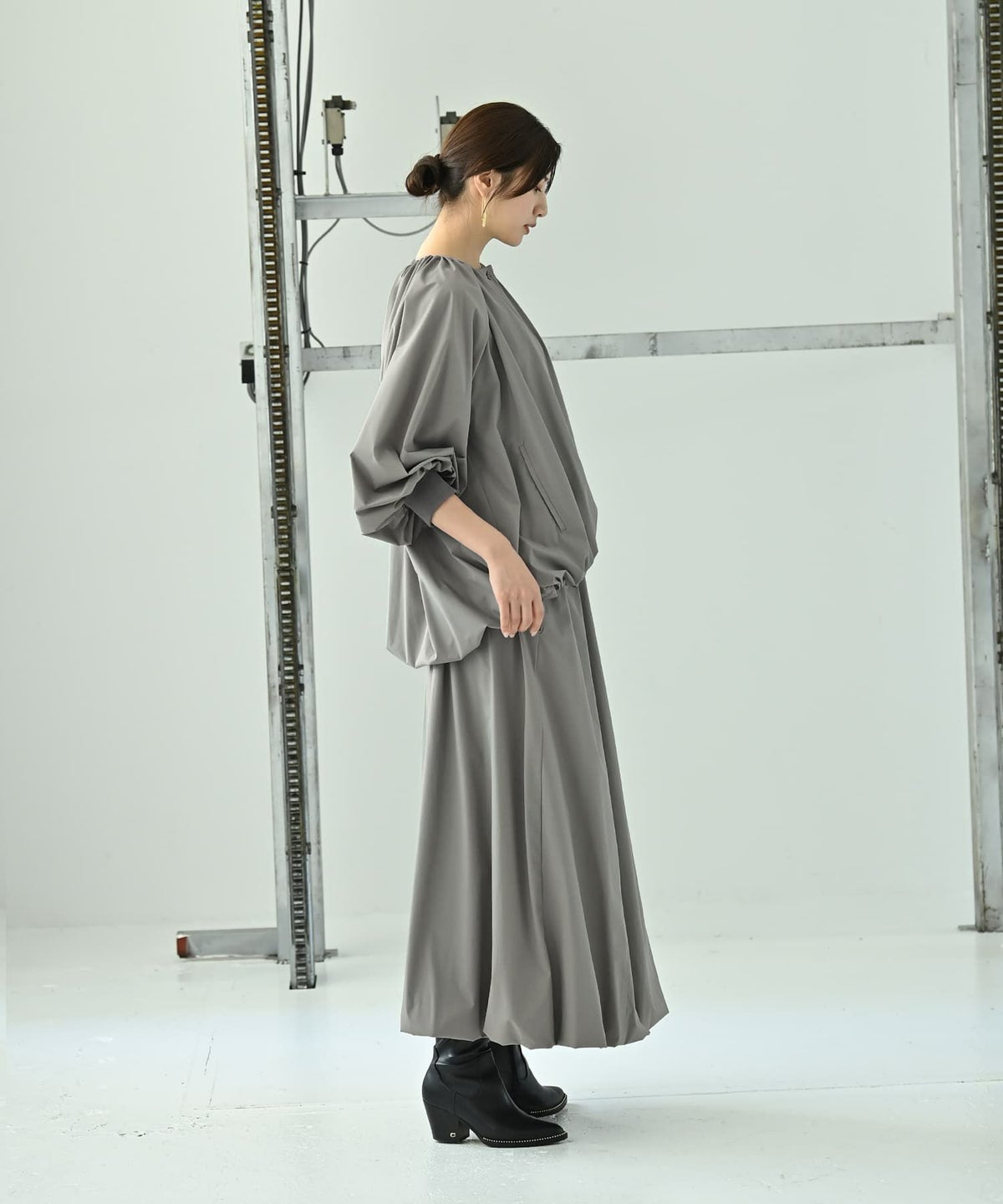着用イメージ 172cm グレー