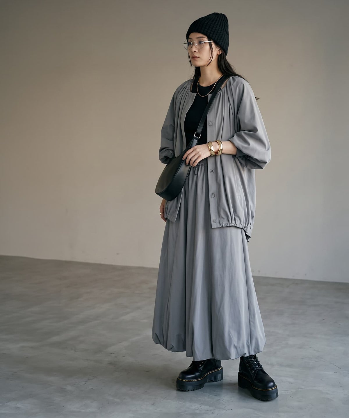 着用イメージ 170cm グレー
