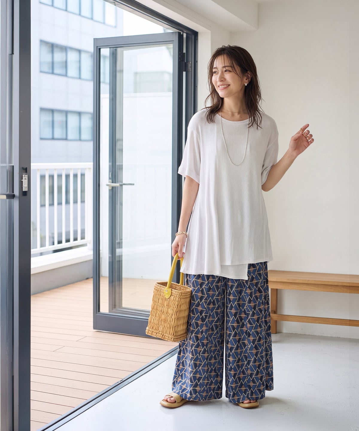 着用イメージ 163cm　ホワイト