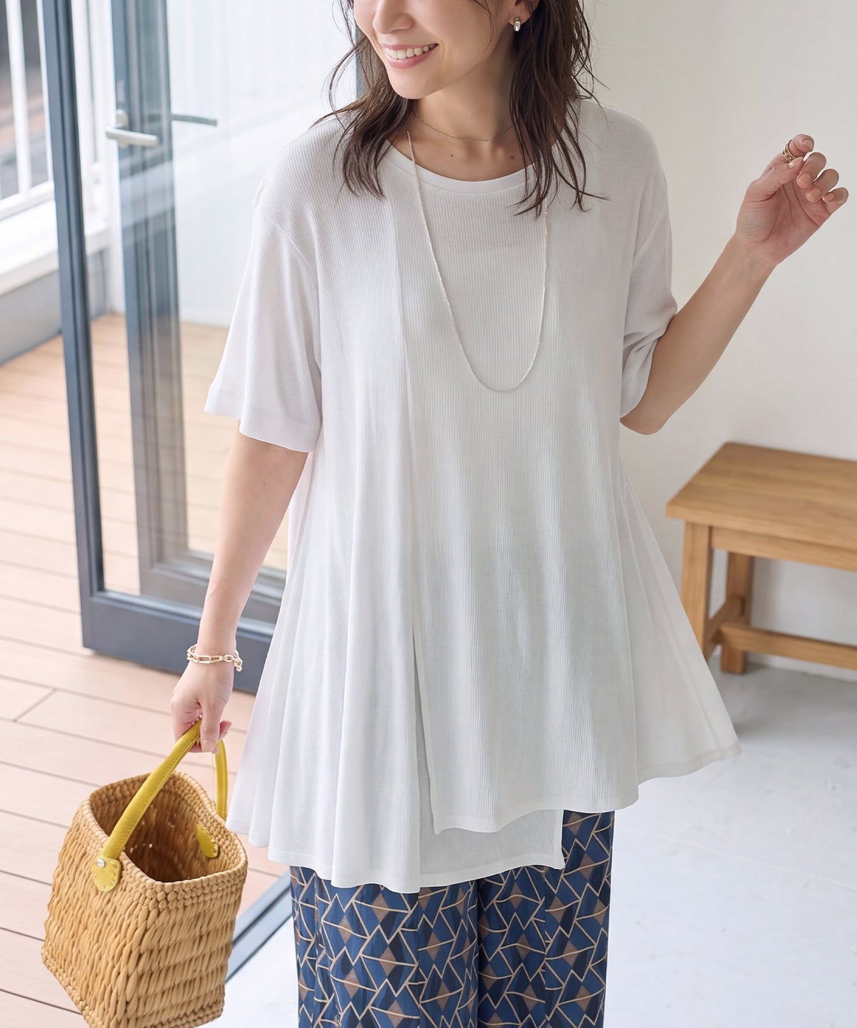 着用イメージ 163cm　ホワイト