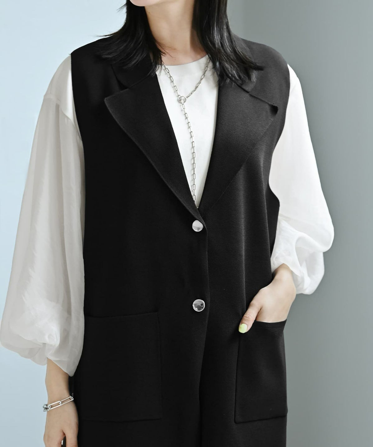 着用イメージ 172cm ブラック