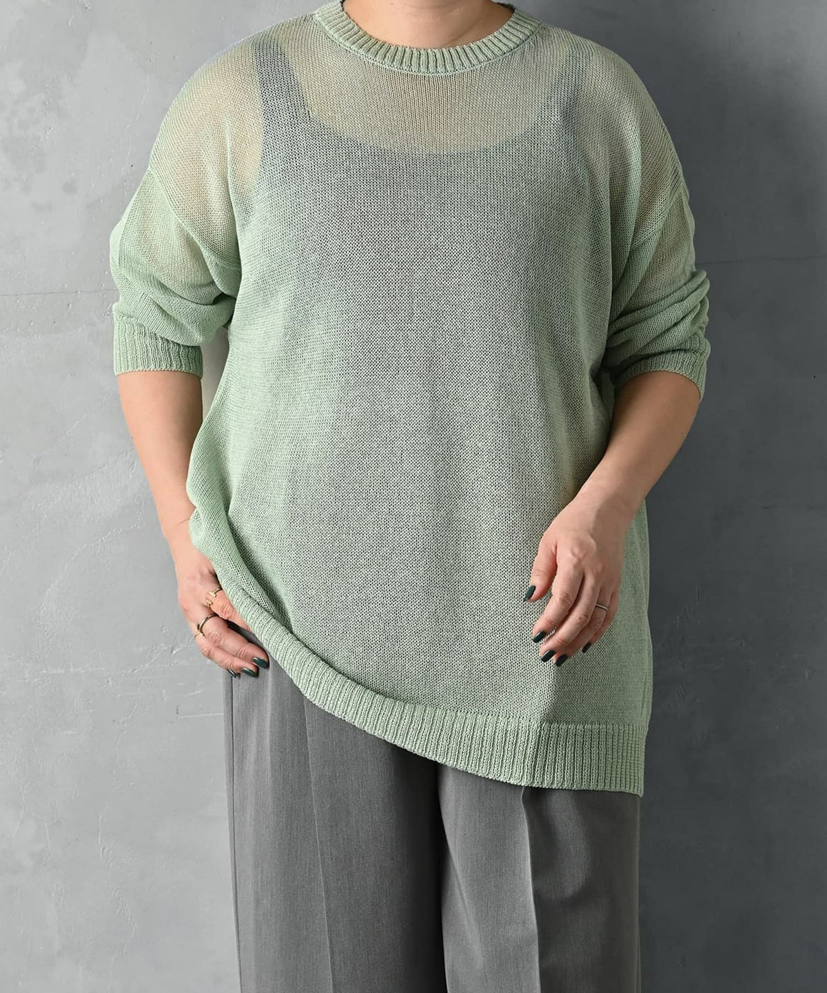 着用イメージ 163cm グリーン