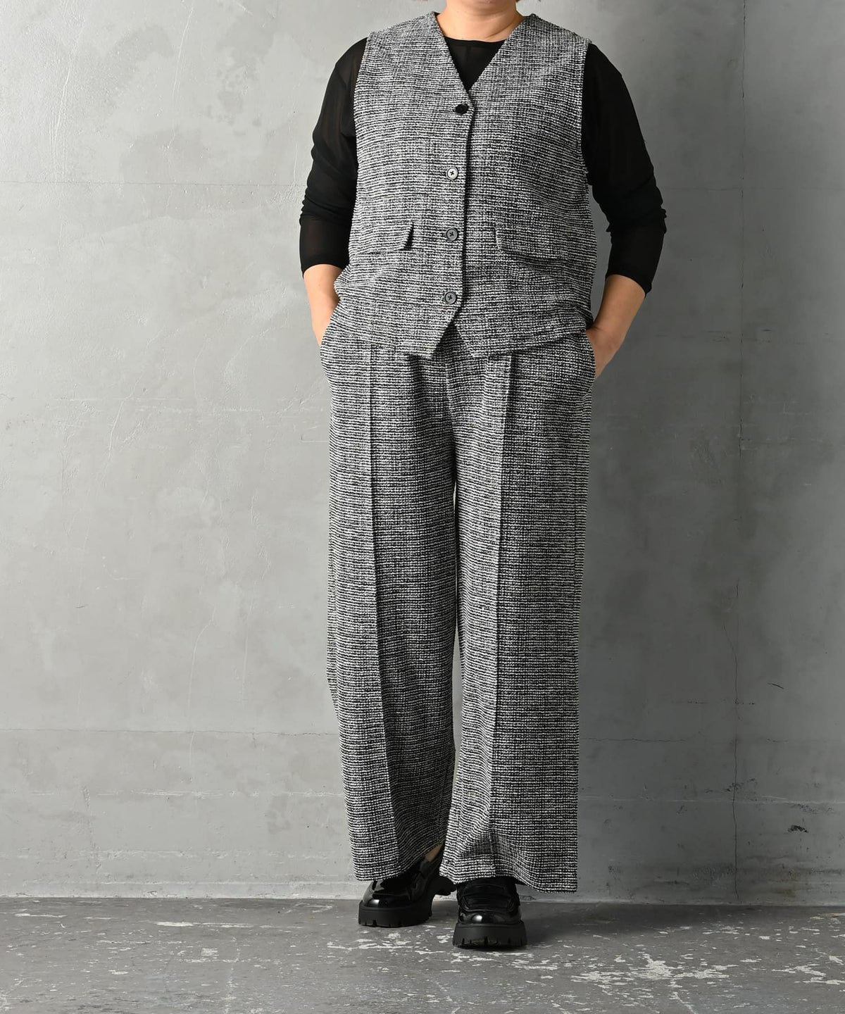 着用イメージ 163cm ブラック