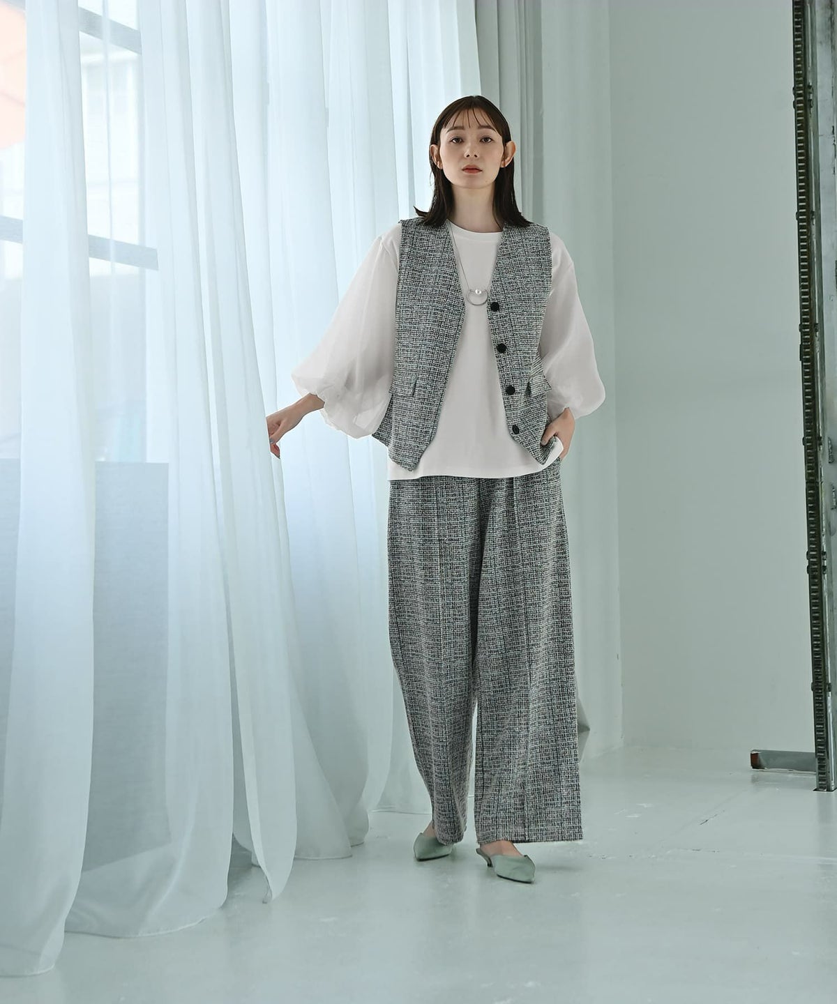 着用イメージ 170cm ブルー