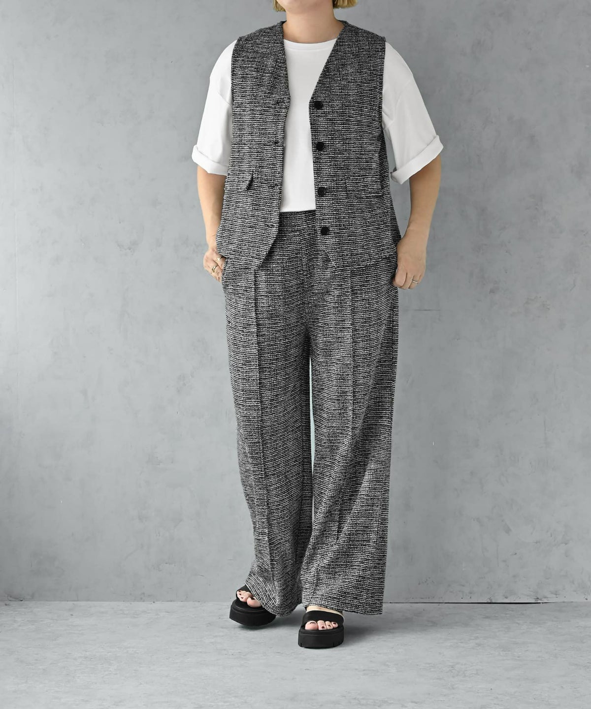 着用イメージ 163cm ブラック