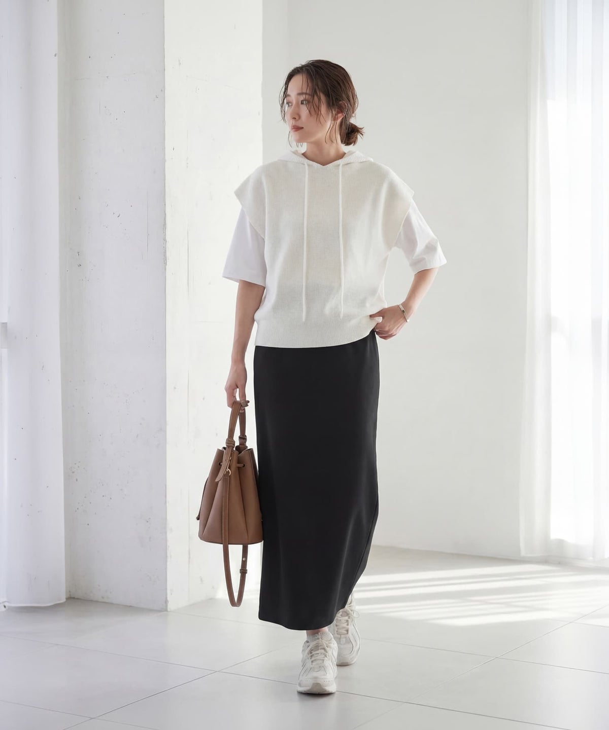 着用イメージ 163cm ホワイト