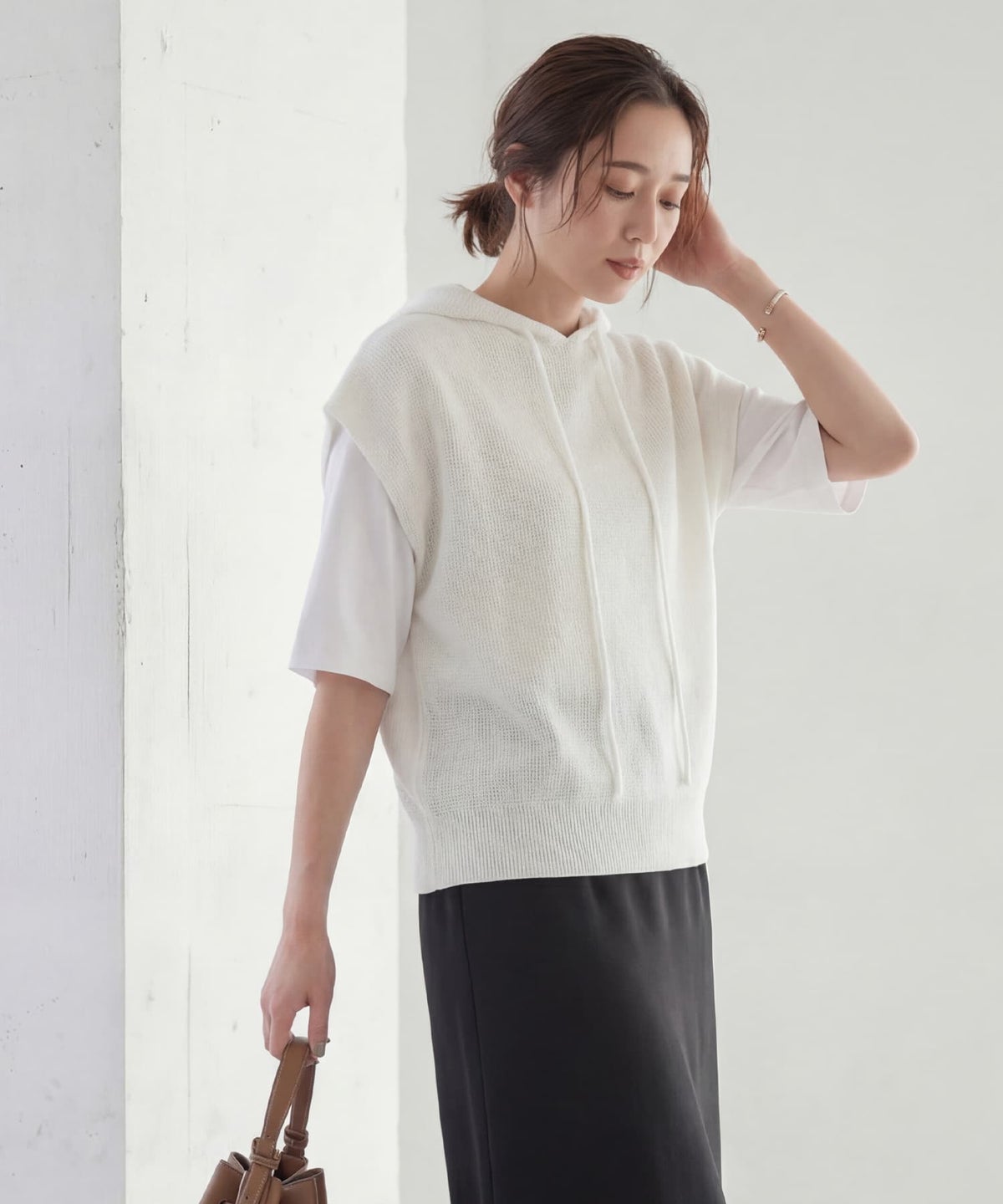 着用イメージ 163cm ホワイト