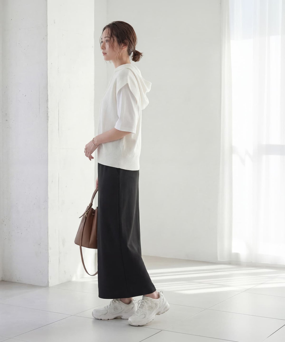 着用イメージ 163cm ホワイト