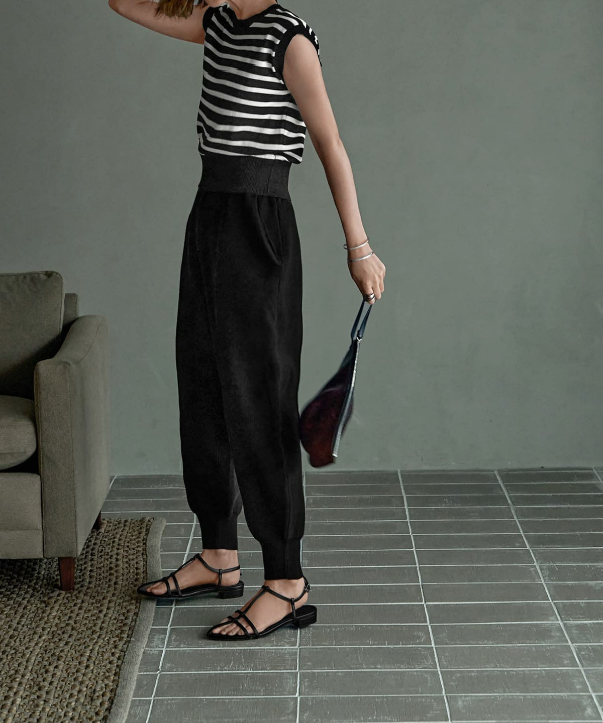 着用イメージ 166cm　ブラック