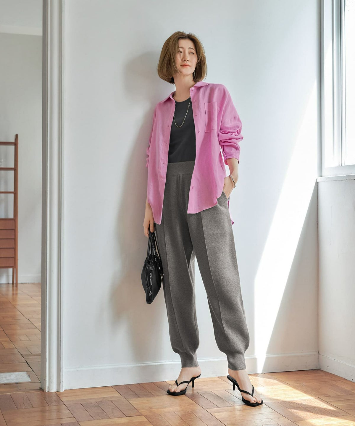 着用イメージ 166cm　ミドルグレー