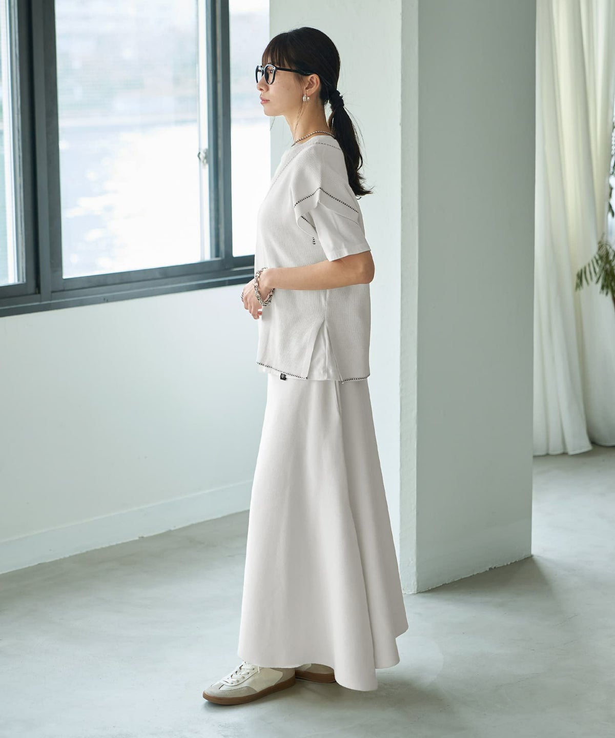 着用イメージ 165cm　ホワイト