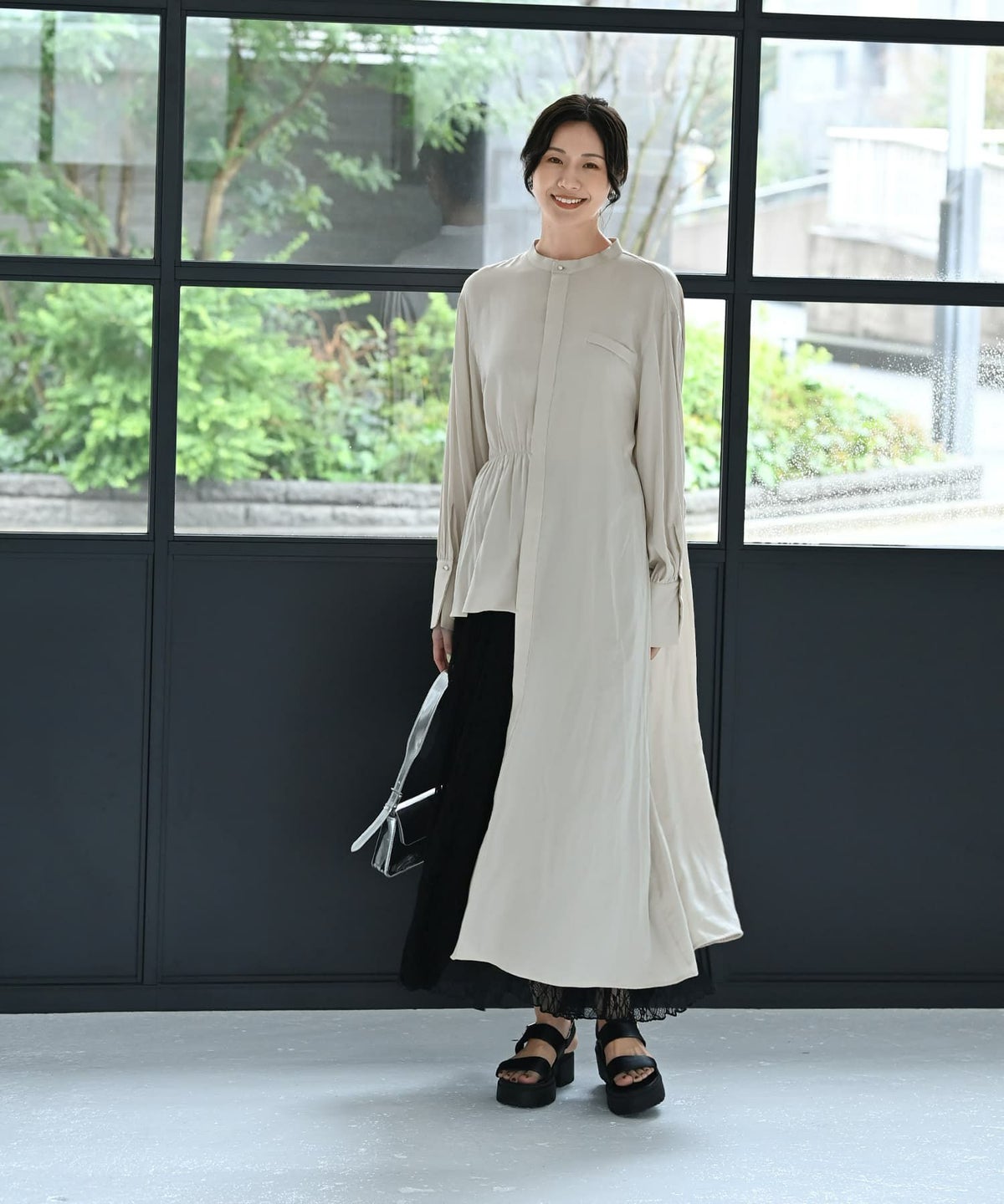 着用イメージ 172cm ライトグレー