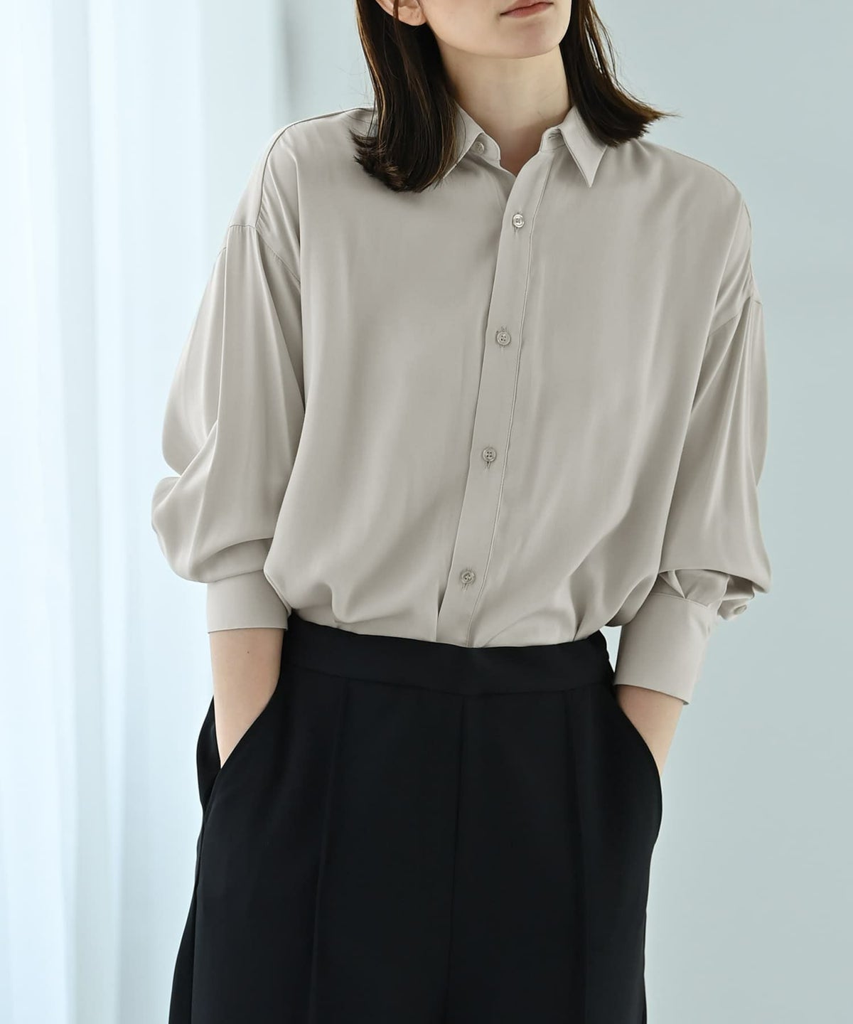 着用イメージ 170cm ライトグレー