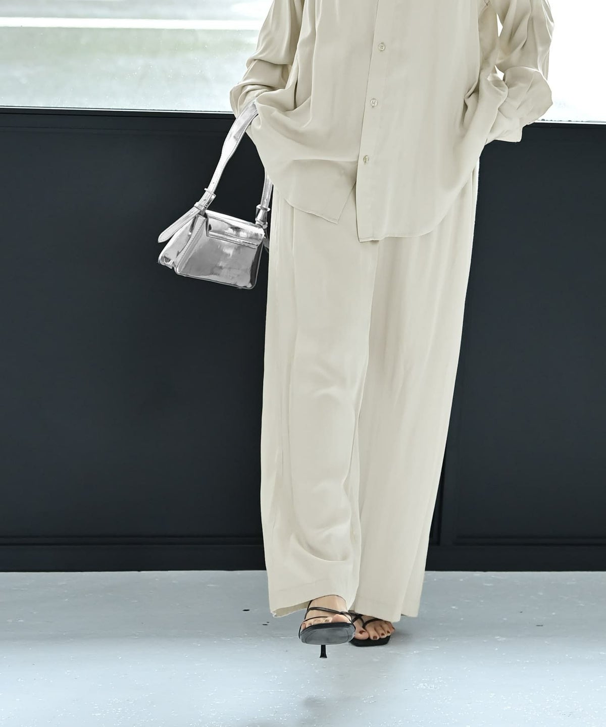 着用イメージ 172cm ライトグレー