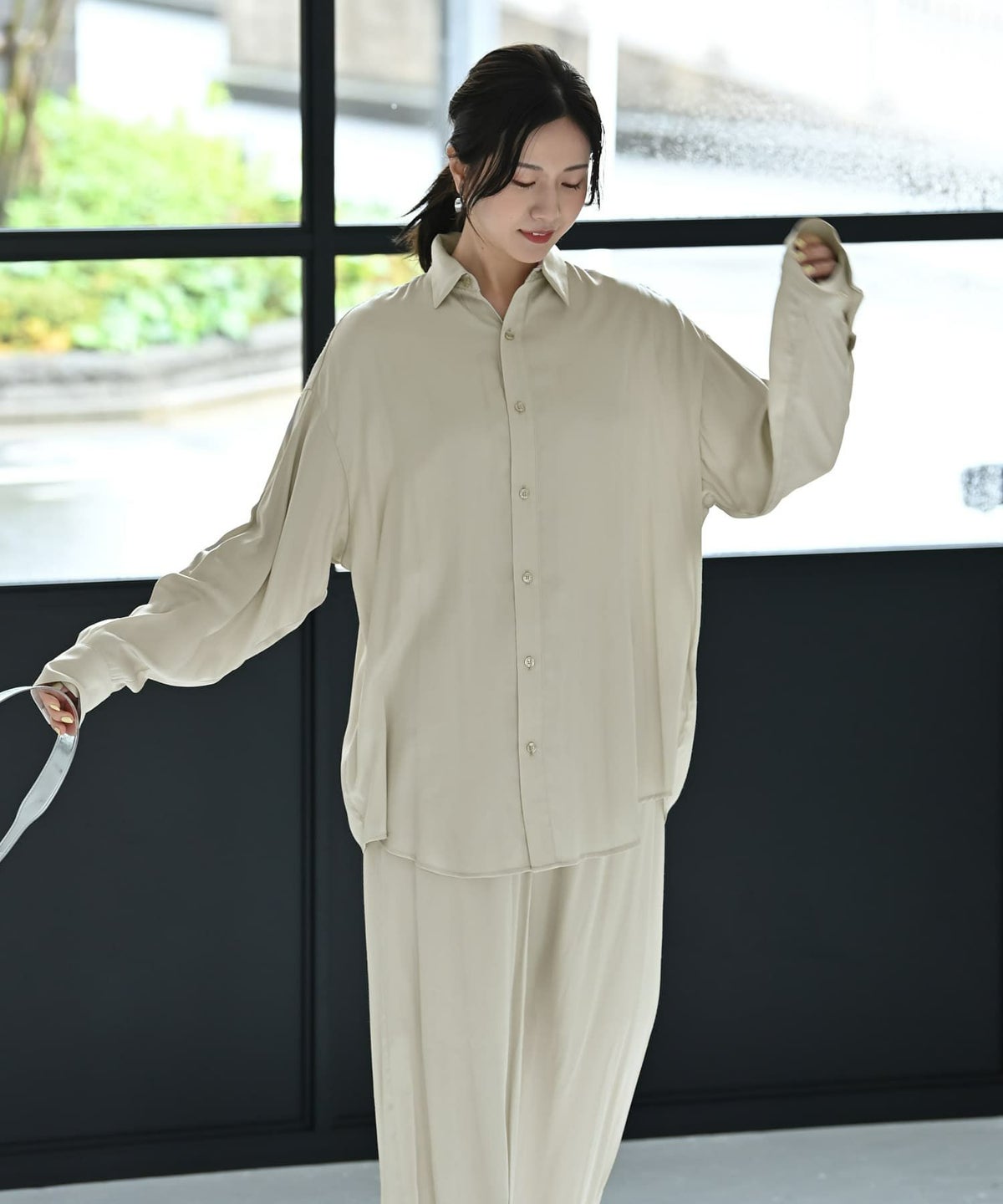 着用イメージ 172cm ライトグレー