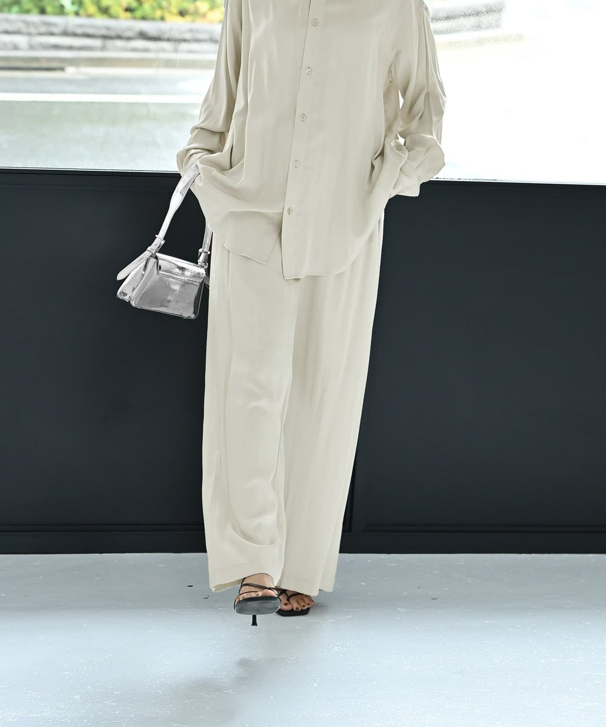 着用イメージ 172cm ライトグレー